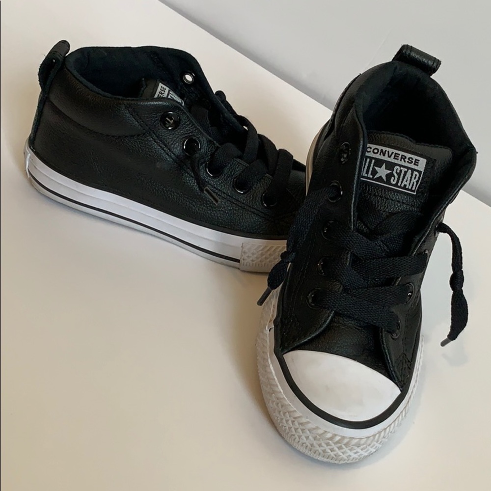 Converse Black leather All-Star shoes Boys